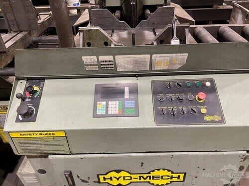 18" x 38" Hyd-Mech #V-18A, vertical band saw, 10 HP, 198" x 1.25" blade, automatic infeed, 1998 - Image 4