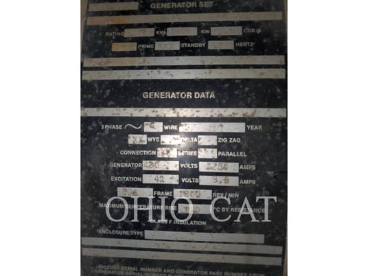 1500 KW Caterpillar #3512, stationary diesel generator set, 480 Volts, 1800 RPM, 472 hours, 1990 - Image 4