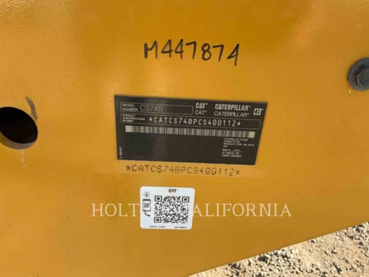 Caterpillar CS74B, Vibratory Single Drum Smooth, 1662 hours, S/N: CS400112, 2017 - Image 6