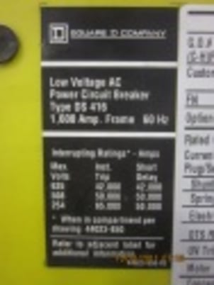 1600 Amps, Square D, DS-416, manually operated, drawout, #AB0598 - Image 1