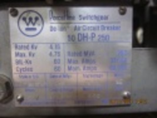 1200 Amps, Westinghouse, 50DHP-250, electrically operated, drawout, #AB0017 - Image 1