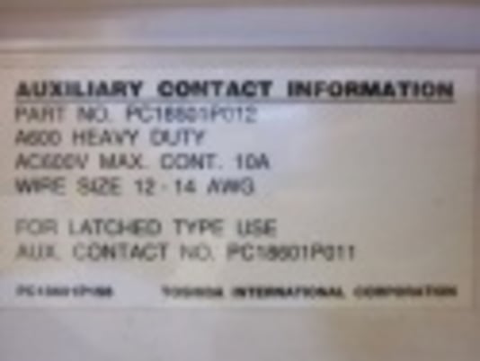 400 Amp. Toshiba, DV-41DM-10, Vacuum Contactor, #MVC4182 - Image 1