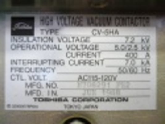 400 Amp. Toshiba, DV-41SM-A, Vacuum Contactor, #MVC3416 - Image 2