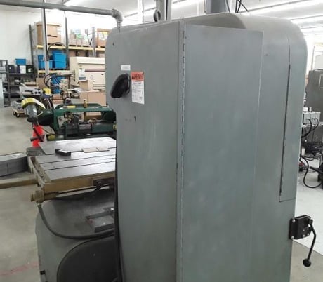 DoAll #3613-20, vertical band saw, 36" throat, cnc, 480 V., tilt table, 26" x33" table, blade welder, 1981 - Image 5