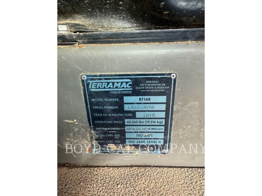Terramac RT14R, Off Highway Truck, 2559 hours, S/N: 14RG0056, 2018 - Image 6