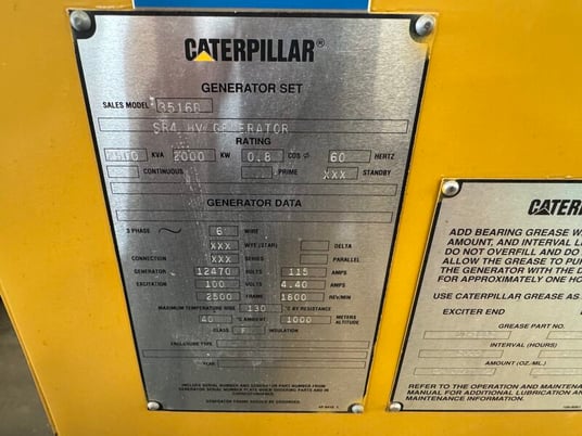 2000 KW, 1800 RPM, Caterpillar #SR-4HV, generator end, 7200/12470 Volts, 3-phase, sound attenuated enclosure - Image 2