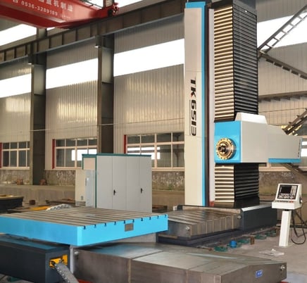 6.3" D-F #TK6516A, CNC horizontal boring mill, tbl.type, 137" cross, 10' vert, milling ram, 44000# rotary tbl - Image 1