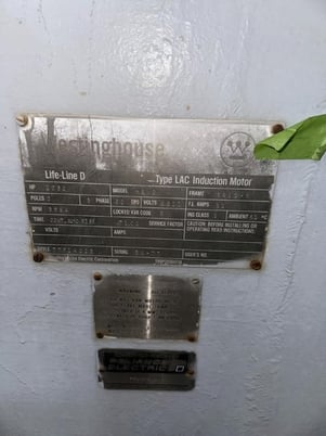 1250 HP 3585 RPM Louis Allis, Frame 7210DS, weather protected enclosure type 1, used, 4000 Volts - Image 2