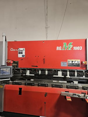 110 Ton, Amada #RGM2-1003, CNC press brake, 10' overall, 100.4" between housing, 3.94" stroke, 15.75" throat - Image 1