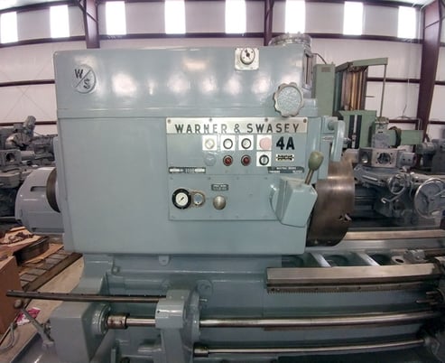 No. 4A Warner & Swasey, M3550, square head, saddle type turret lathe, 28-1/4" swing o/bed ways, 62" center - Image 4