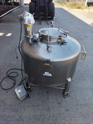 198 gallon Lee, 750 liter 316 Stainless Steel tank, agitated, 15 psi, 44" dia. x 20" straight side, dish top - Image 4