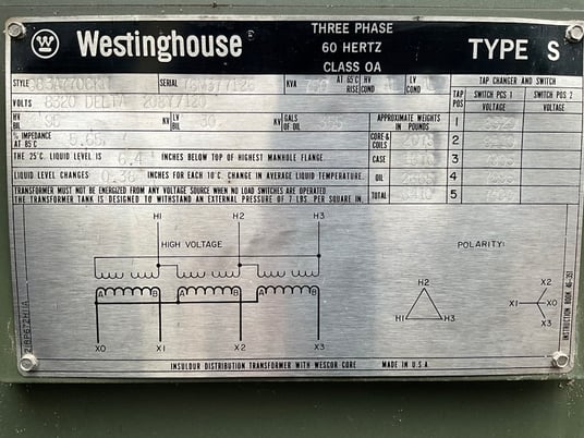 750 KVA 8320 Delta Primary, 208Y/120 Secondary, 3 phase, Padmount Transformer - Image 1