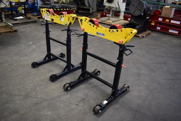 2 Ton, LJ Welding #HD2-300, modular roller support stands, 4000 lb., steel V-groove wheels - Image 1