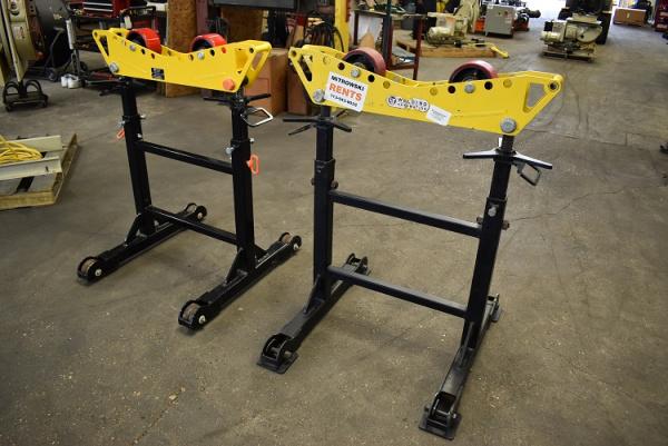 2 Ton, LJ Welding #HD2-300, modular roller support stands, 4000 lb., steel V-groove wheels - Image 2