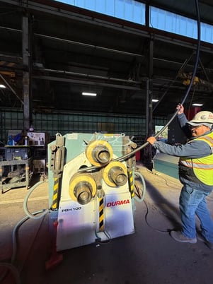 4" x 4" x .5" Durma #PBH-100, profile angle bending roll, hydraulic, 3 motorized rollers, 2017 - Image 7
