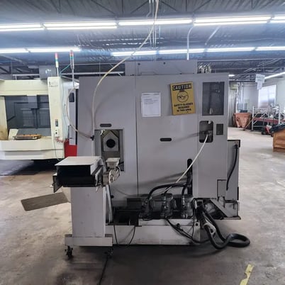 Takisawa #TNR-200YS, CNC lathe, 8" chuck, Fanuc 18i-TB, live tool, chip conveyor, parts catcher, 2010 - Image 2