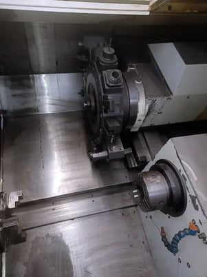 Takisawa #TNR-200YS, CNC lathe, 8" chuck, Fanuc 18i-TB, live tool, chip conveyor, parts catcher, 2010 - Image 5