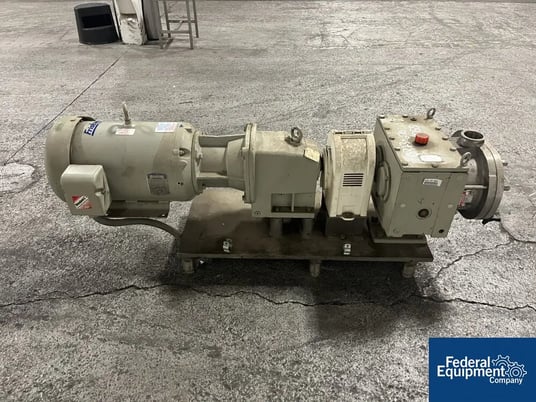 94 GPM Fristam #FKL75, Rotary Lobe Pump, Stainless Steel, 2.5", 0.156 gal/ revol, on base w/ motor - Image 4
