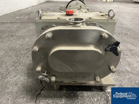 94 GPM Fristam #FKL75, Rotary Lobe Pump, Stainless Steel, 2.5", 0.156 gal/ revol, on base w/ motor - Image 6