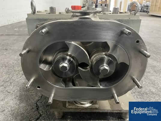 94 GPM Fristam #FKL75, Rotary Lobe Pump, Stainless Steel, 2.5", 0.156 gal/ revol, on base w/ motor - Image 7