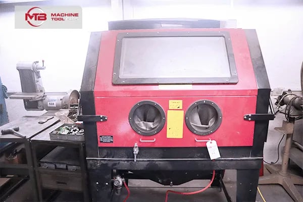 36" x 24" Cabinet Sandblaster, electric controls, foot pedal, dust collector, 2 hand enclosure - Image 2