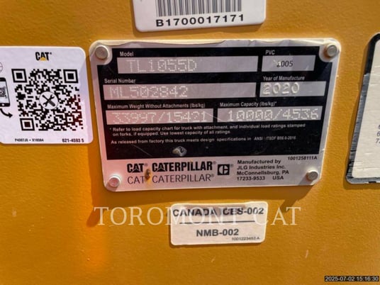 Cat TL1055D, Telehandler, 1508 hours, S/N: ML502842, 2021 - Image 6