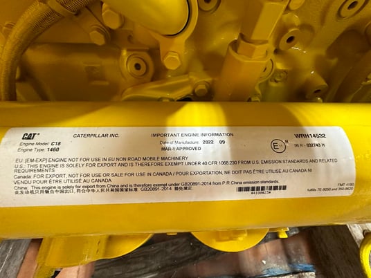 630 HP Caterpillar #C18, industrial engine, Tier 3 pre emissions, new, unused, 2022 - Image 10