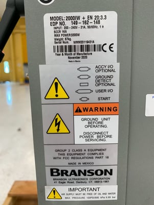 Branson #2000IW, ultrasonic welders, 3300 watts, 2020 - Image 6