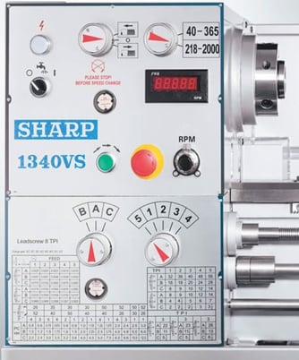 13" x 40" Sharp #1340VS, precision lathe, 7.6" swing over cross slide, inch/metric threads, 3-jaw 8" chuck, 3 - Image 3