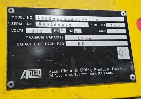 1140 lb. Acco #1600-6-4-4-12-B8M, vacuum lift assist for panels - Image 10