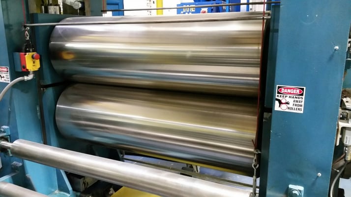 16" x 48" 2-roll vertical roller bearing calender with 6 cooling drums - Image 4