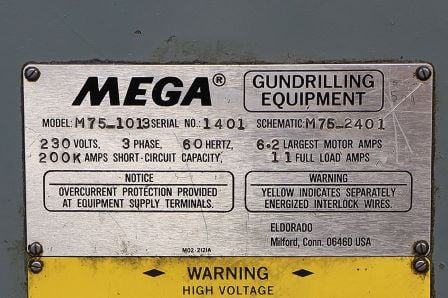 1" x 30" Eldorado #M75, Knee Type gun drill, 1 spindle, 2 HP, 1440-11740 RPM, F-18 high pressure coolant, 12" - Image 4
