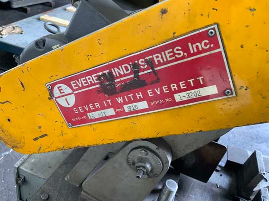 16" Everett #MIT-16, abrasive saw, manual slide vise - Image 7