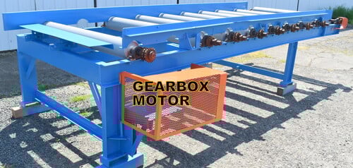 51" wide x 14' long, Powered roll case 14FT, 9 rolls, 51" x 6" diameter, chain drive power rolls - Image 5