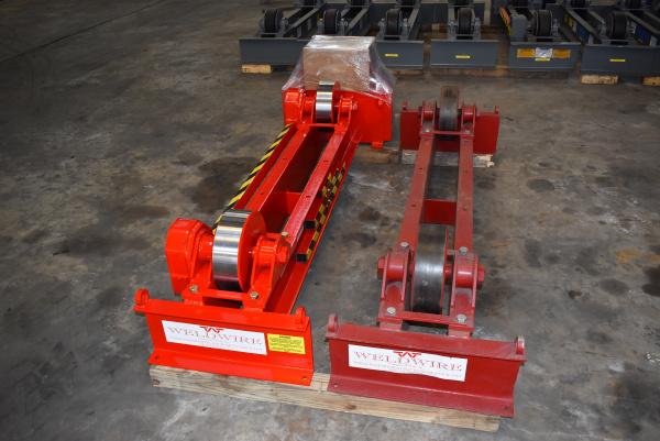 10 Ton, WeldWire #WWSD-10 / WWSI-10, tank turning rolls, steel wheel, new driver / used idler, 6"-13' - Image 2