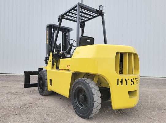 8000 lb. Hyster #H80XL, forklift, 171" lift height, Perkins 4 cyl diesel engine, solid tires, 3-mast - Image 2