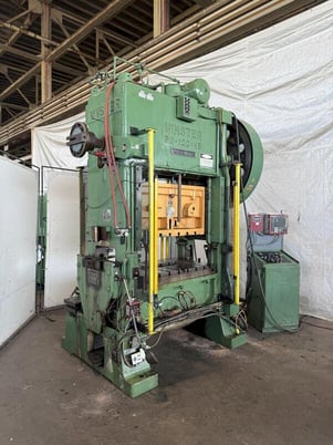 100 Ton, Minster #P2-100-48 Piece Maker, straight side double crank, 4" stroke, 20" Shut Height, 4" adj., 48" - Image 1