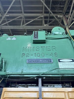100 Ton, Minster #P2-100-48 Piece Maker, straight side double crank, 4" stroke, 20" Shut Height, 4" adj., 48" - Image 10