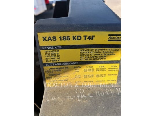 Atlas XAS185KDFT, Compressed Air, 782 hours, S/N: HOP058828, 2019 - Image 5