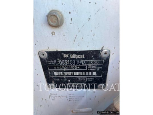 Bobcat T-650, Track Loader, 2298 hours, S/N: A3P014105, 2012 - Image 5