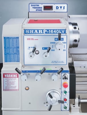16" x 60" Sharp #1660LV, precision lathe, 8.75" swing over cross slide, 3-jaw 10" chuck, 12" face plate - Image 6