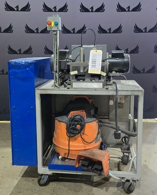 Custom dual saw blade metal finishing machine, dual 1/2 HP motors - Image 1