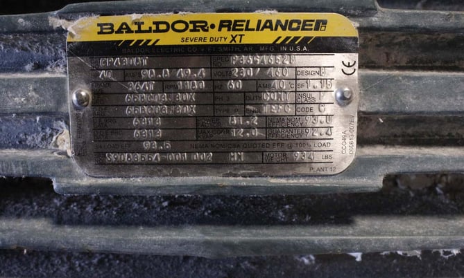 40 HP 1180 RPM Reliance, Frame 364T, TEFC, continuous, 460 Volts - Image 2