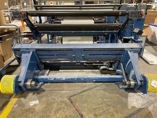 Deacro #DA-653, 63" wide duplex cantilevered slitter rewinder, edge guiding, pnematic braking - Image 5