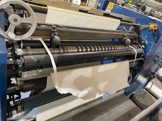 Deacro #DA-653, 63" wide duplex cantilevered slitter rewinder, edge guiding, pnematic braking - Image 7