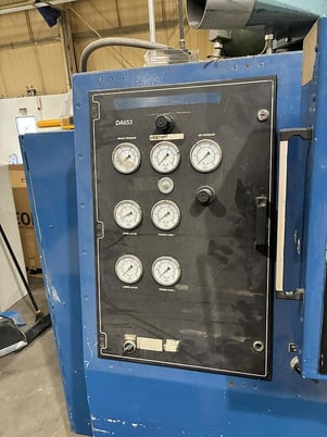 Deacro #DA-653, 63" wide duplex cantilevered slitter rewinder, edge guiding, pnematic braking - Image 9