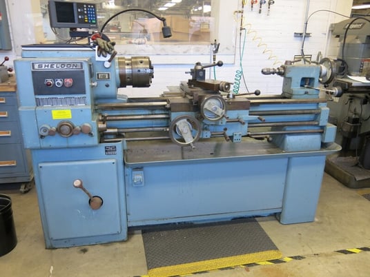 15" x 40" Sheldon #R-15, lathe, 2-1/4" bore, 1250 RPM, AcuRite digital read out, tailstock, Buck Adjust-Tru - Image 1