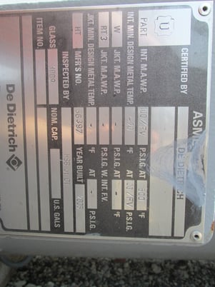 23" x 10' DE Dietrich, glass lined column, 75 psi/full vacuum @ 300&deg;F, 2005 - Image 3