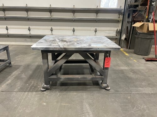 3.33' x 4' x 1.5" Steel table, 29" H - Image 1