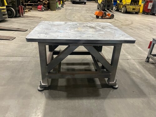 3.33' x 4' x 1.5" Steel table, 29" H - Image 3